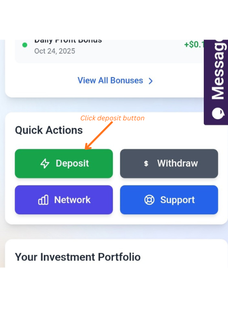 Navigate to Deposit Section