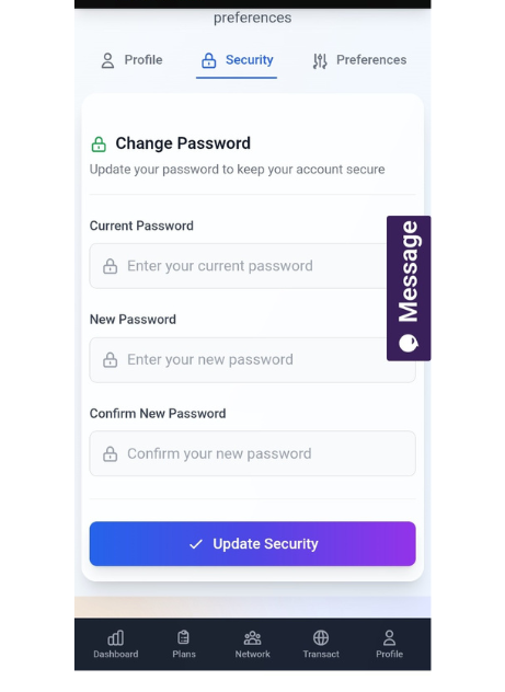 Click "Change Password"