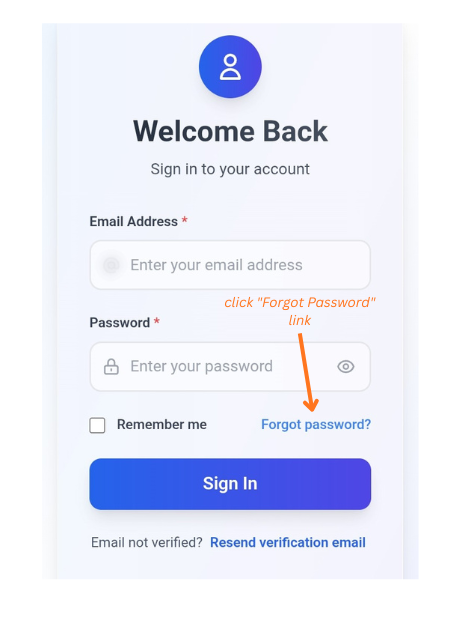 Click "Forgot Password"