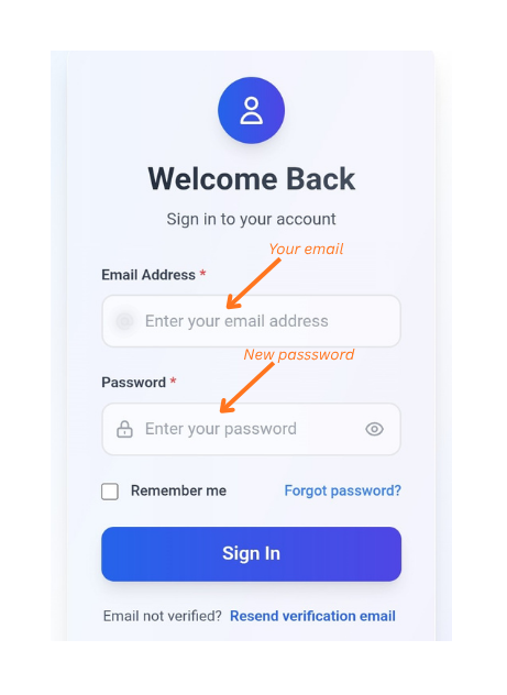 Log In with New Password
