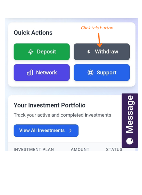 Navigate to Withdraw Section