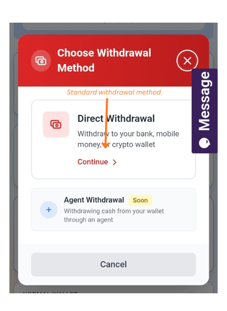 Select Direct Withdrawal